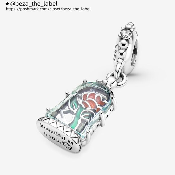 Pandora Disney Beauty and the Beast Enchanted Rose Dangle Charm - Picture 2 of 6